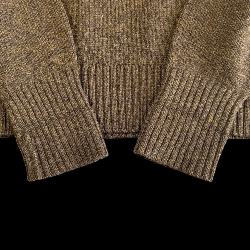 Pendleton Men's Washable Shetland Wool Crew Neck Sweater Brown Medium